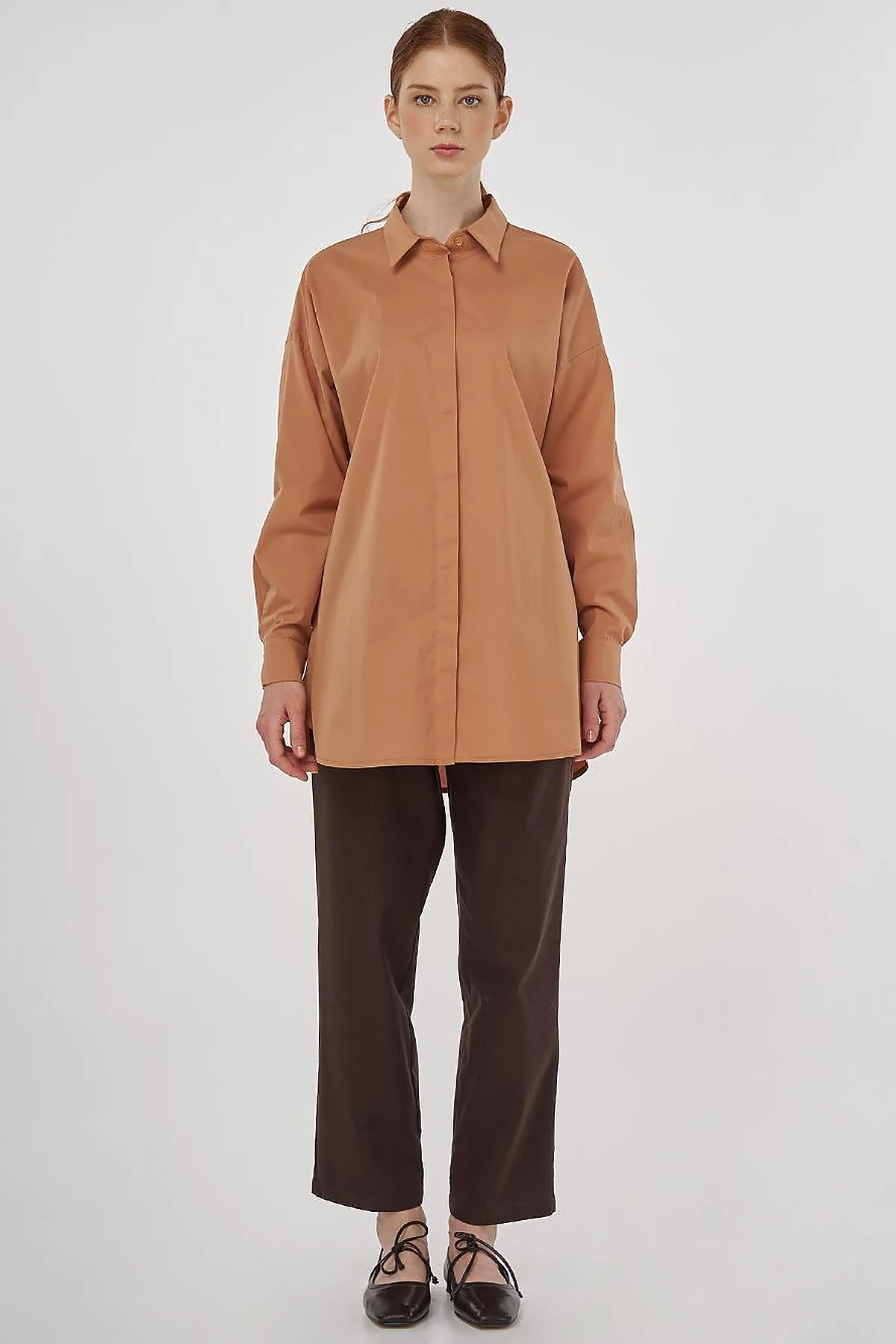 Relaxed Fit Cotton Tunic Camel