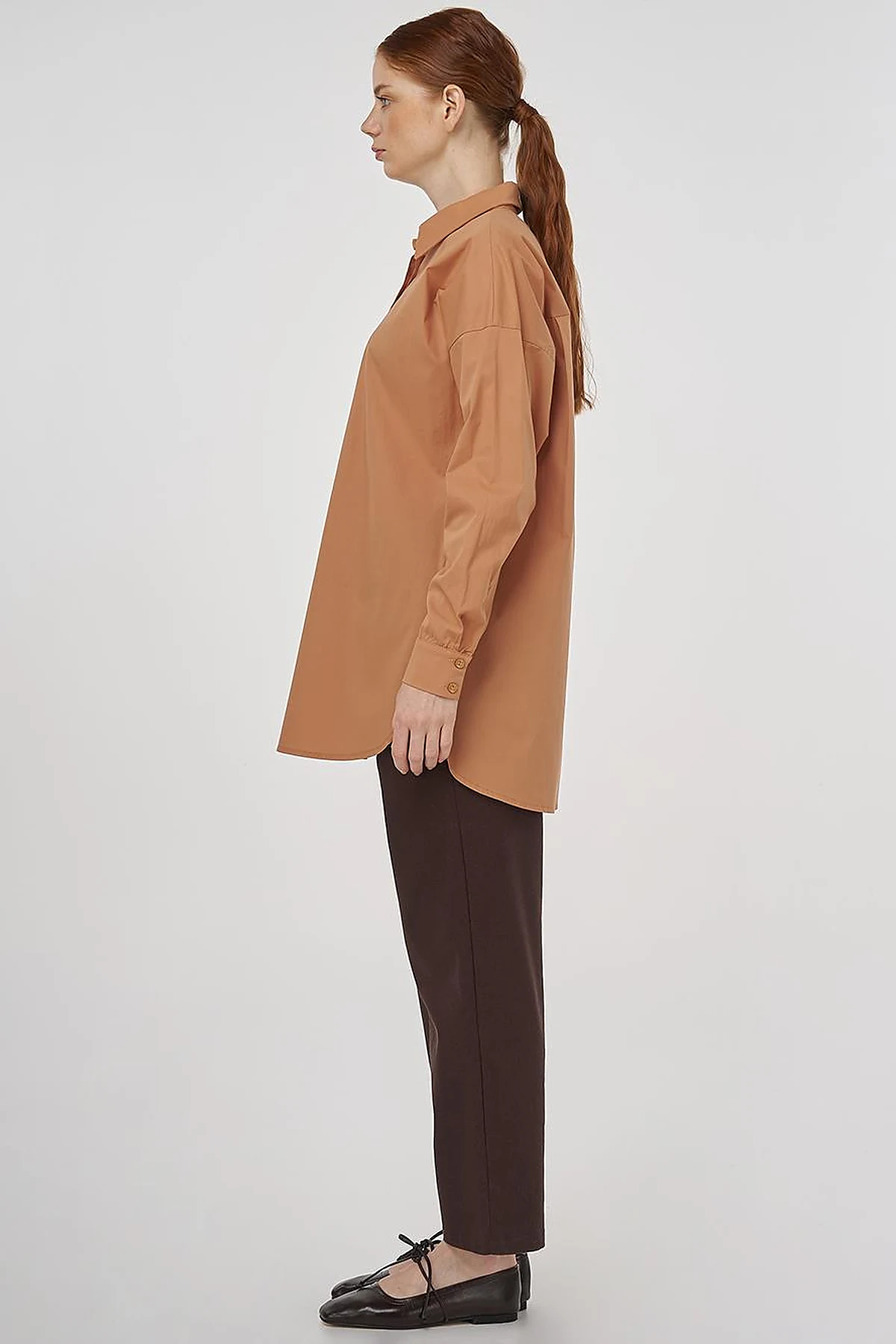 Relaxed Fit Cotton Tunic Camel