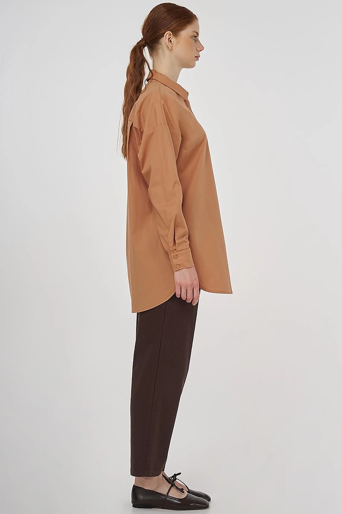 Relaxed Fit Cotton Tunic Camel