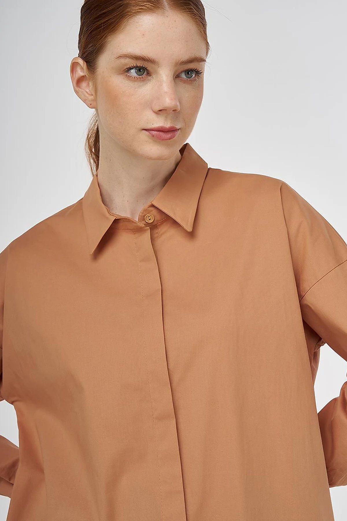 Relaxed Fit Cotton Tunic Camel