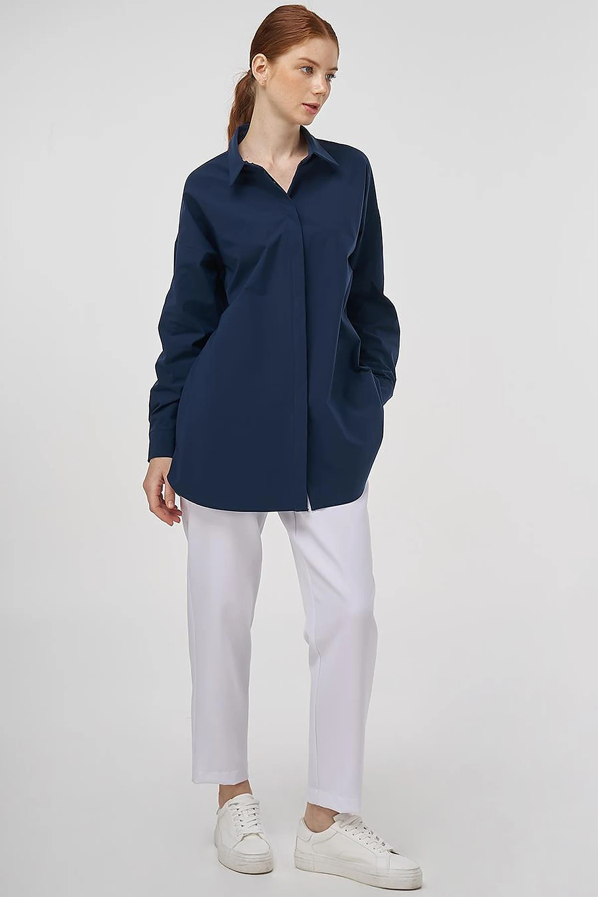 Relaxed Fit Cotton Tunic Dark Navy 