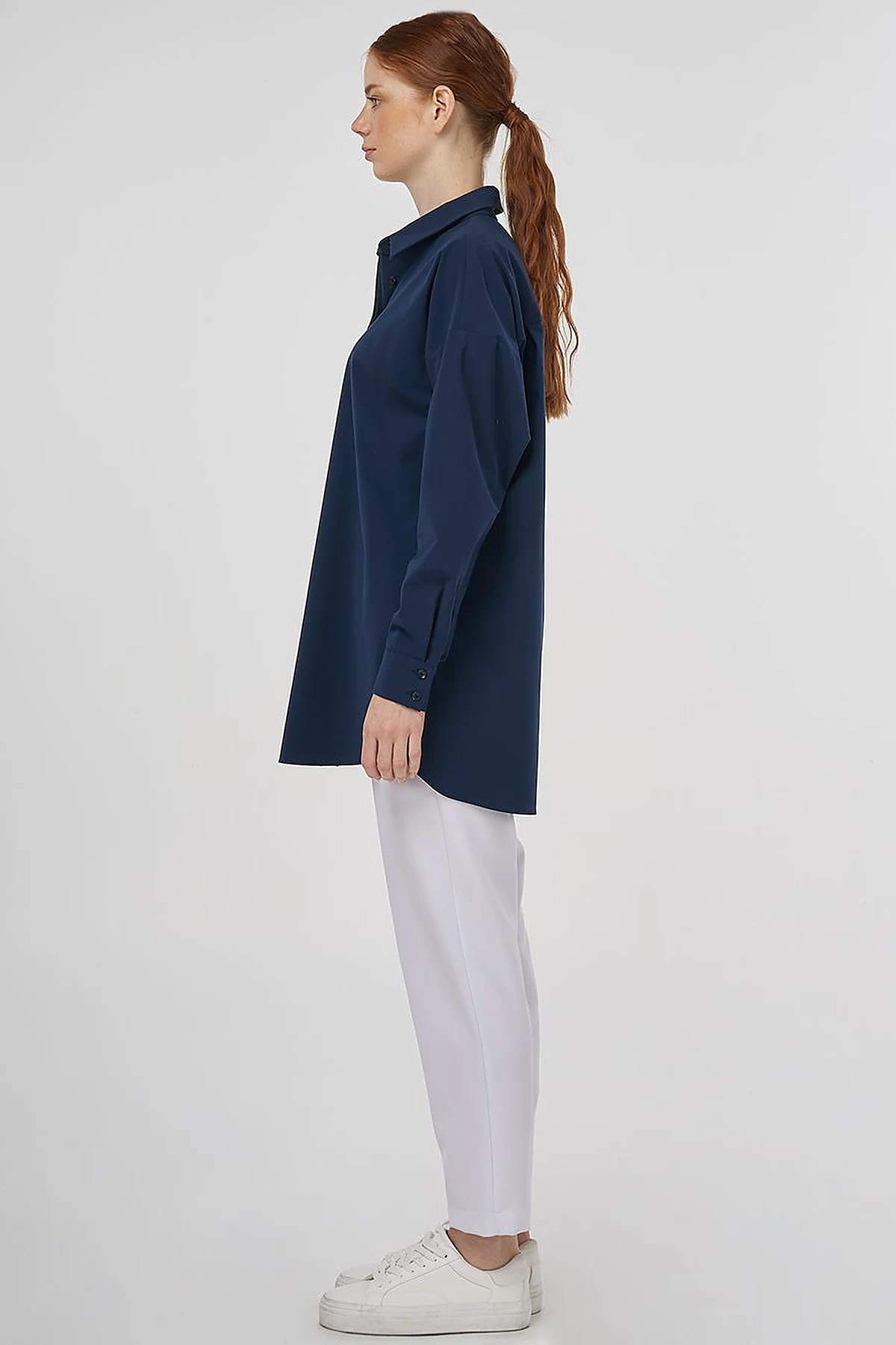 Relaxed Fit Cotton Tunic Dark Navy 