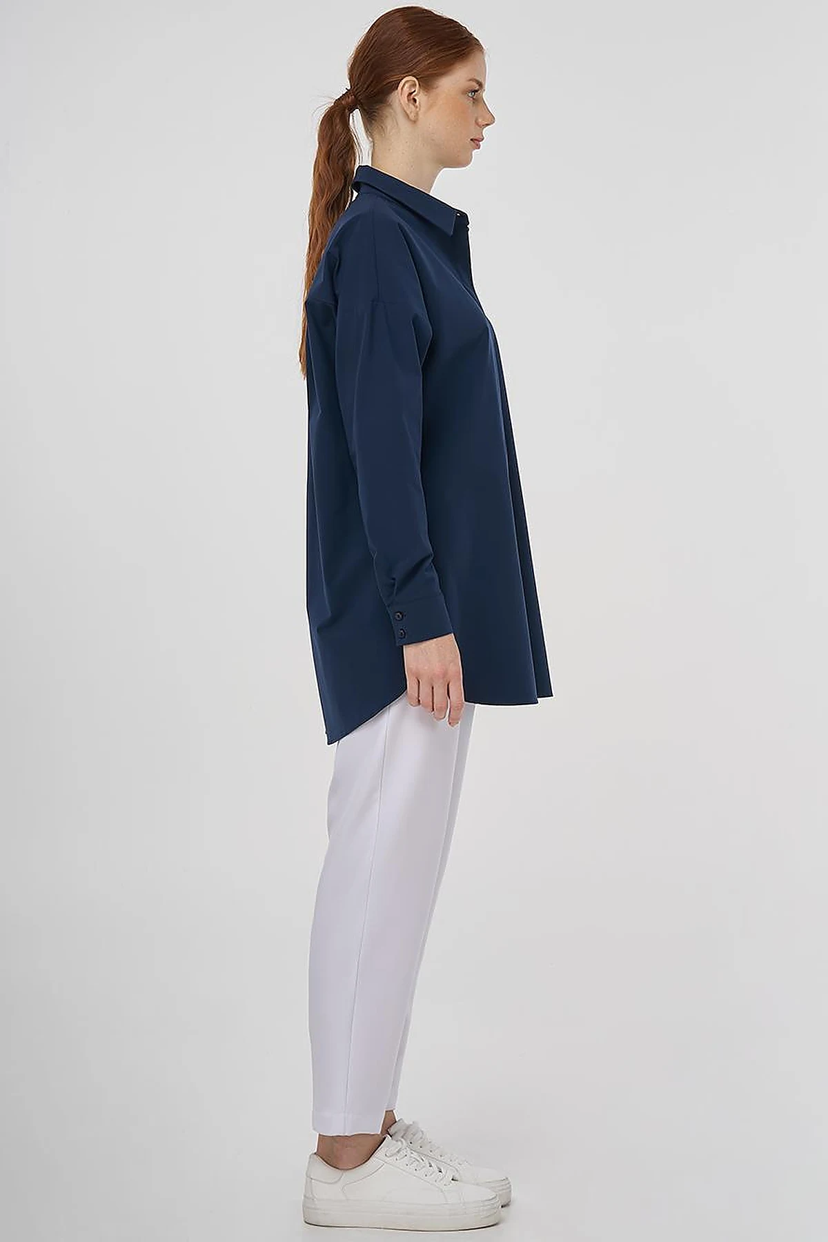 Relaxed Fit Cotton Tunic Dark Navy 
