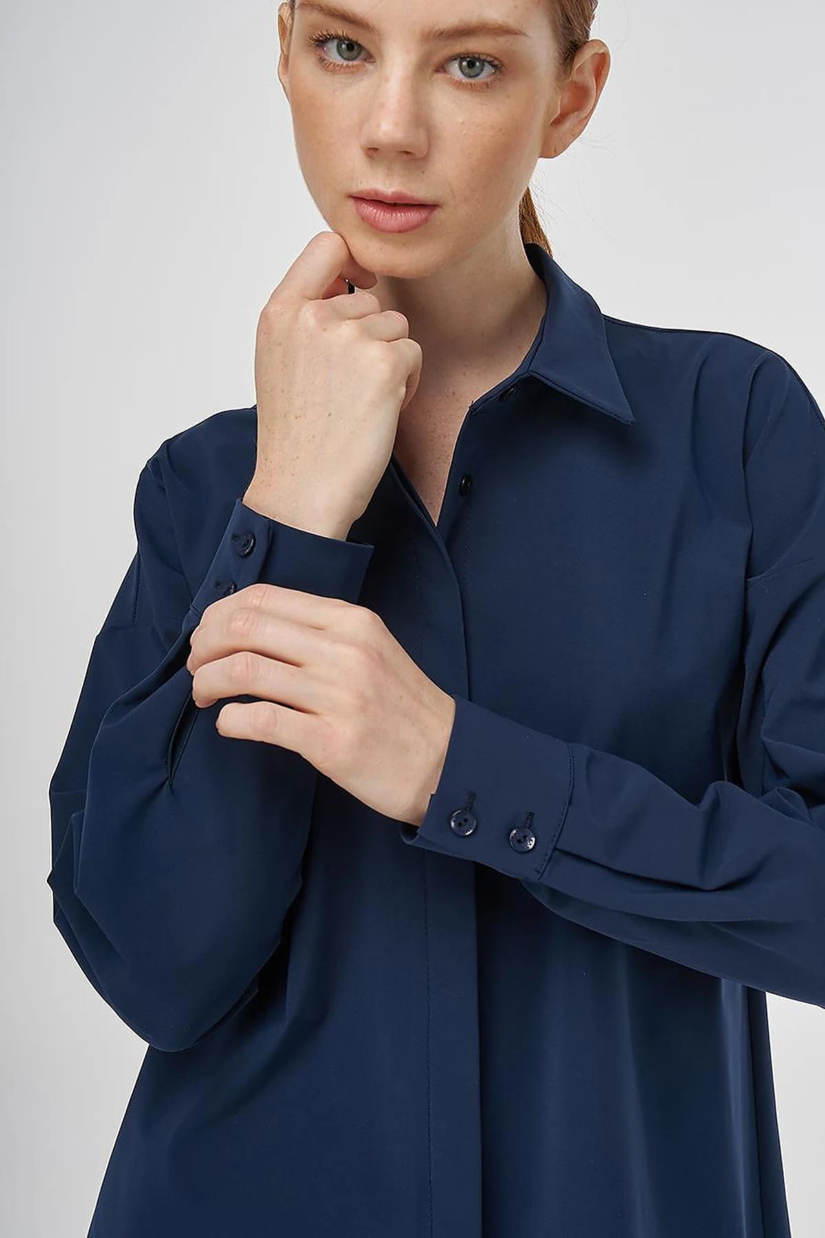 Relaxed Fit Cotton Tunic Dark Navy 