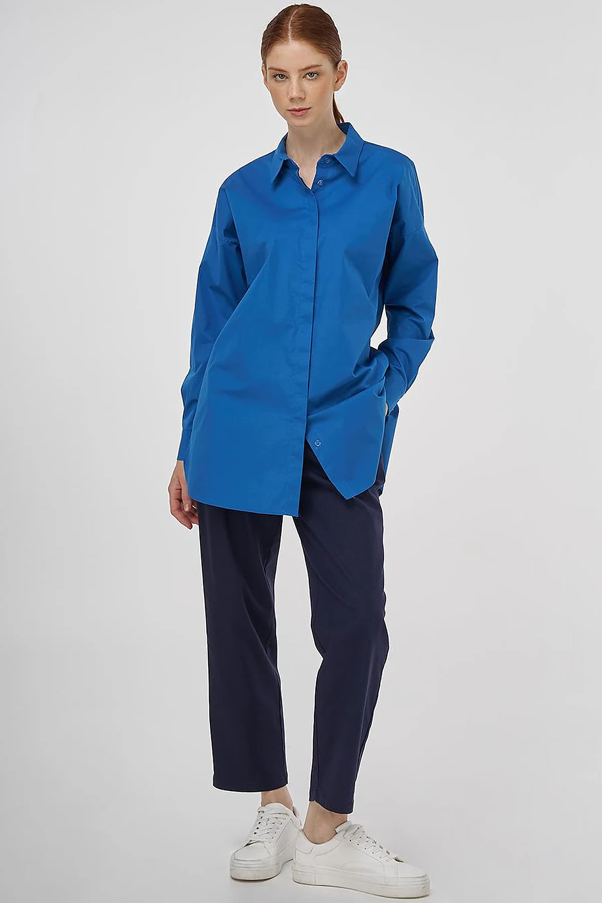 Relaxed Fit Cotton Tunic Blue