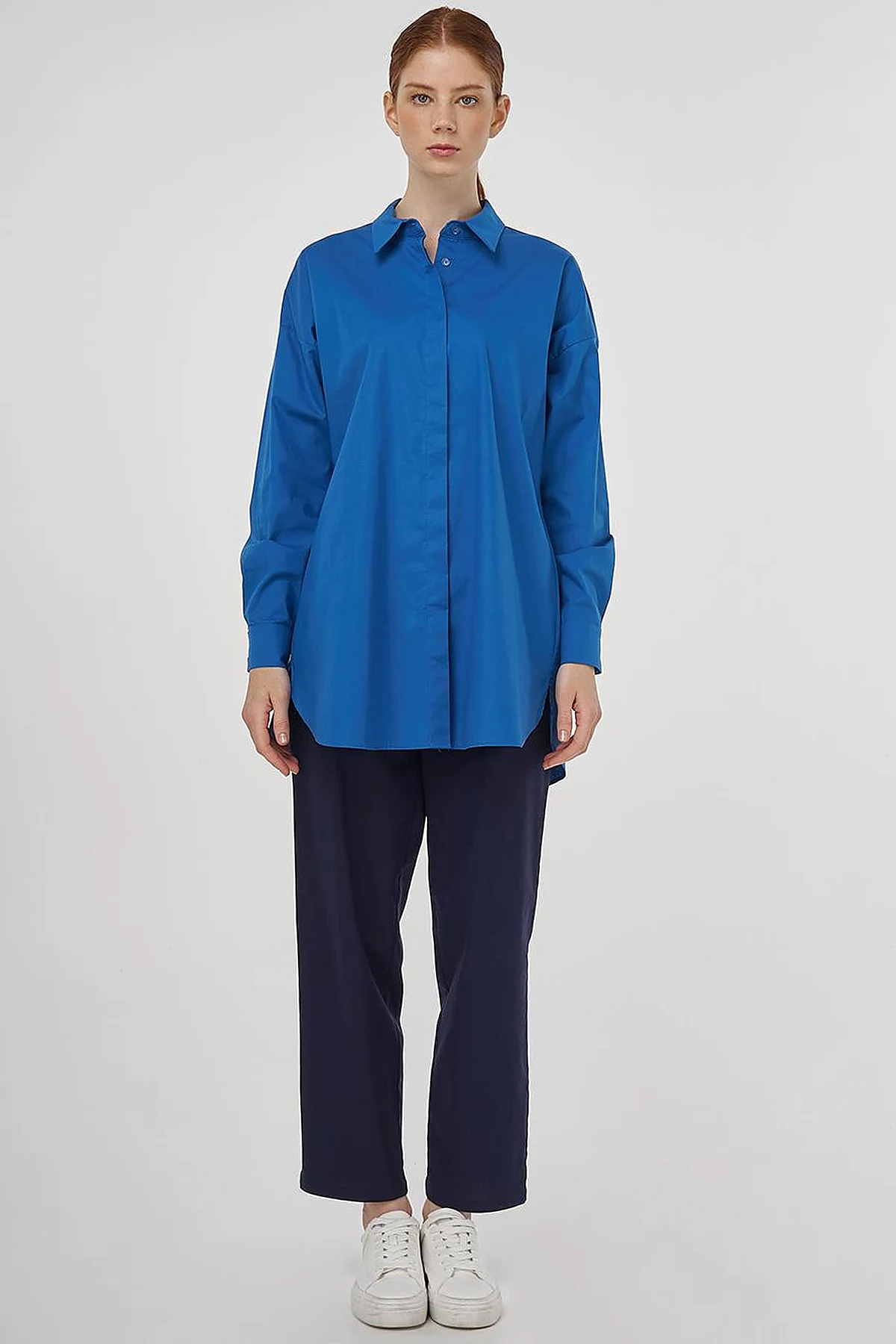 Relaxed Fit Cotton Tunic Blue