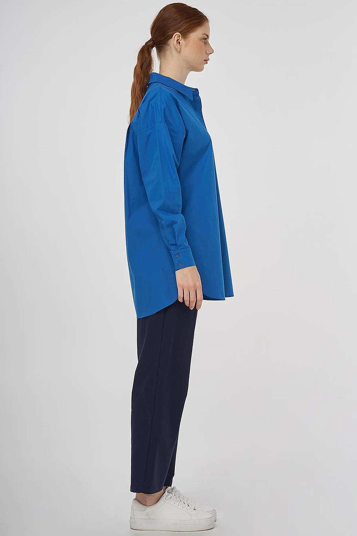 Relaxed Fit Cotton Tunic Blue