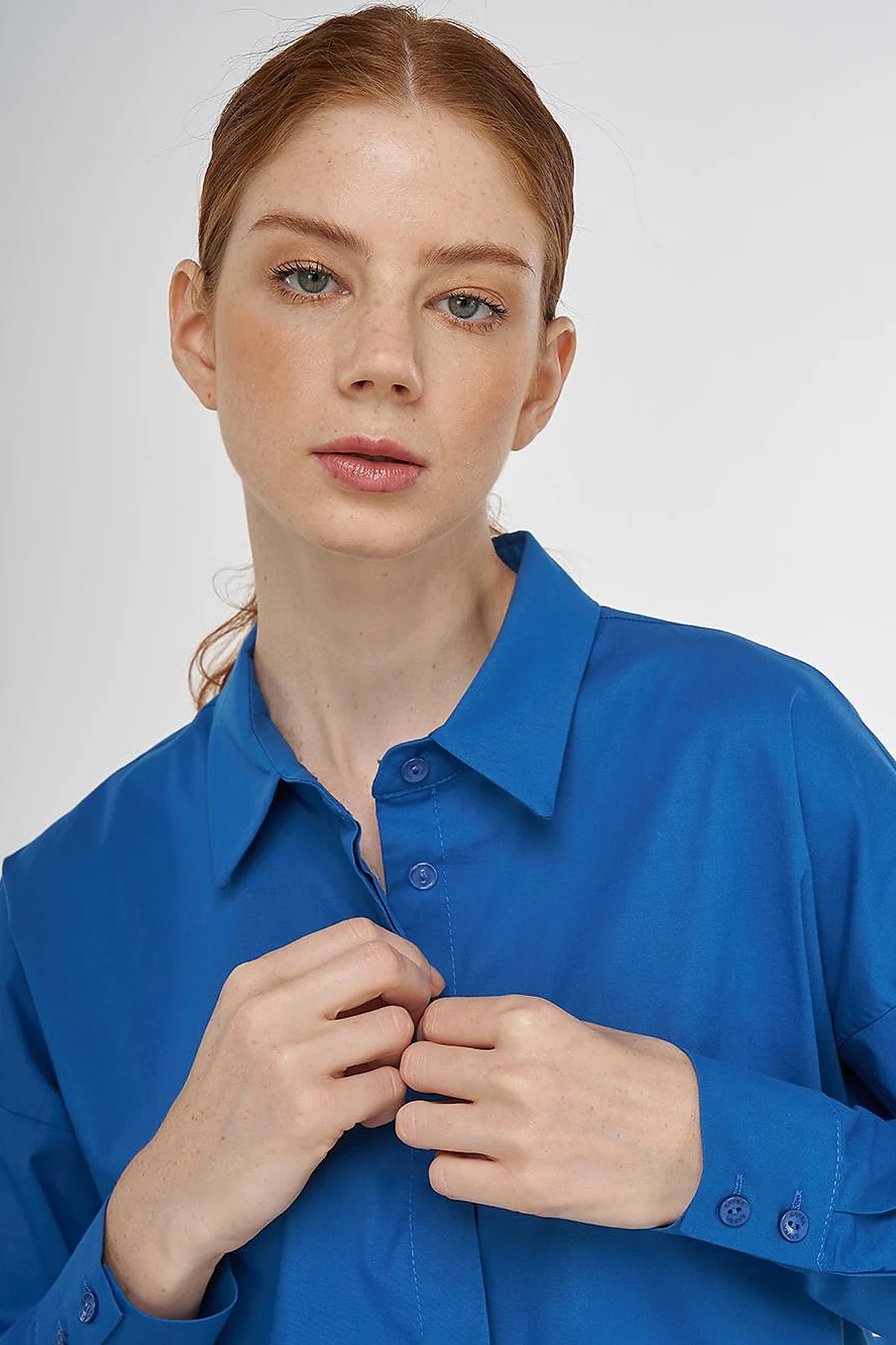 Relaxed Fit Cotton Tunic Blue
