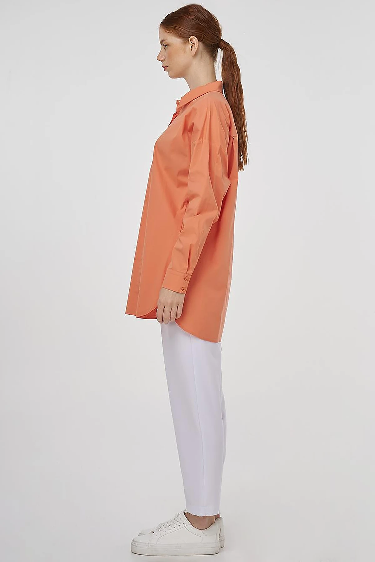 Relaxed Fit Cotton Tunic Peach 