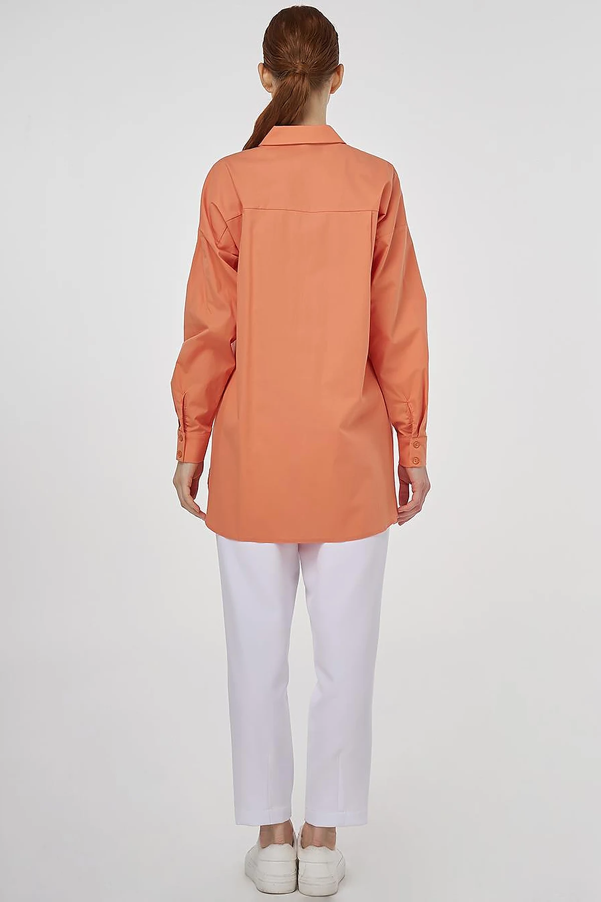 Relaxed Fit Cotton Tunic Peach 