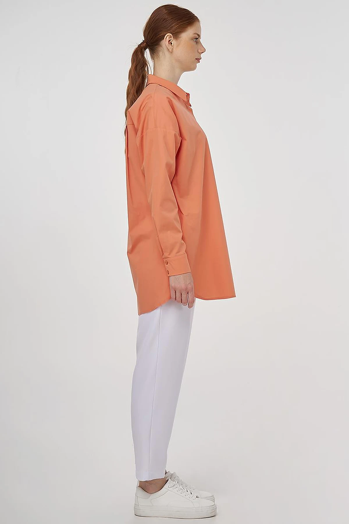 Relaxed Fit Cotton Tunic Peach 