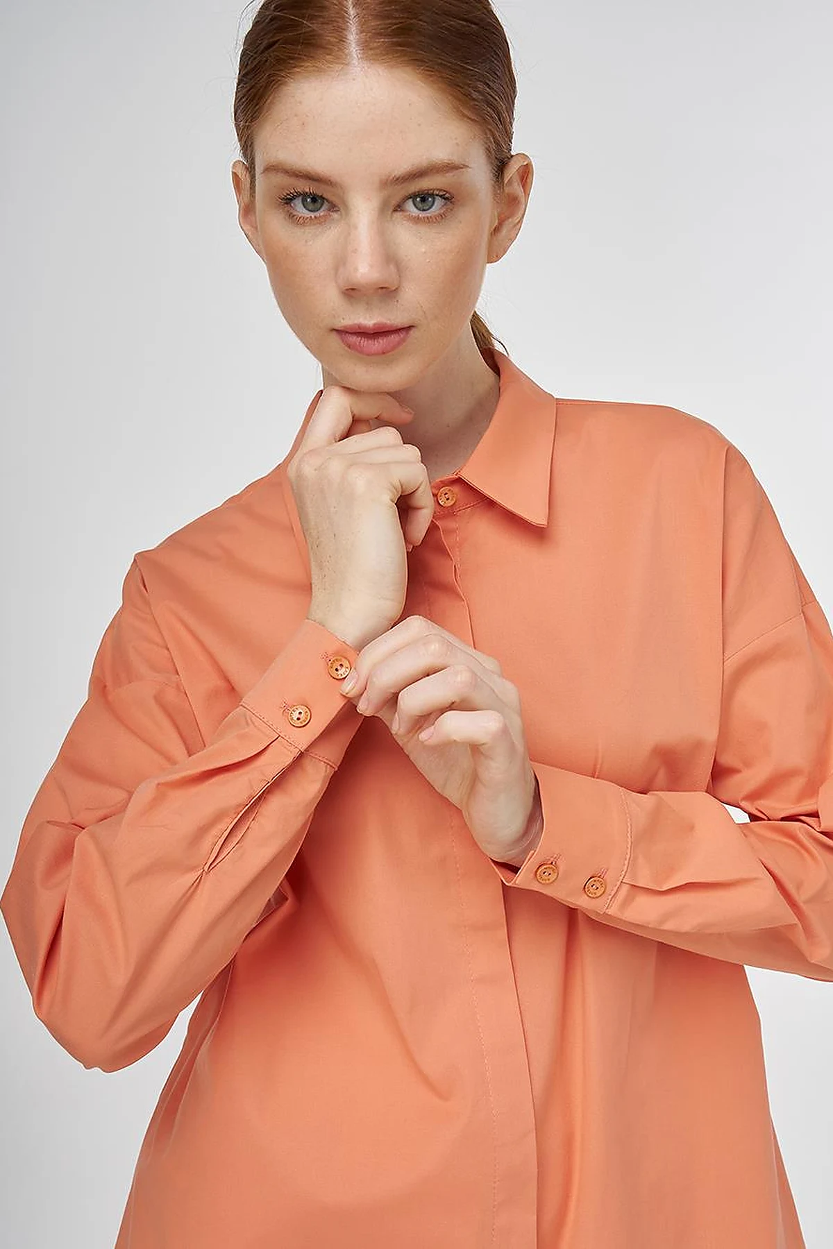 Relaxed Fit Cotton Tunic Peach 