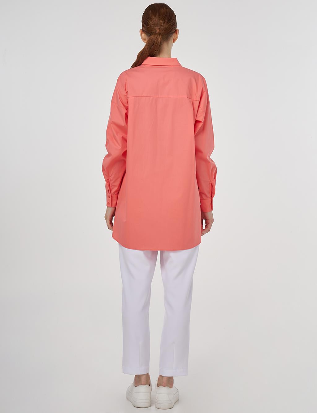 Relaxed Fit Cotton Tunic Shell Pink