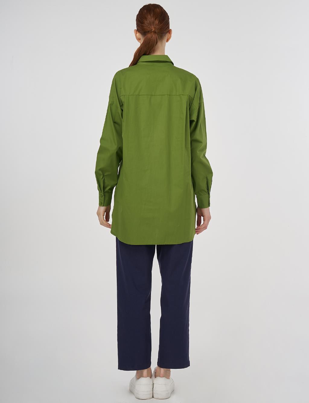 Relaxed Fit Cotton Tunic Green