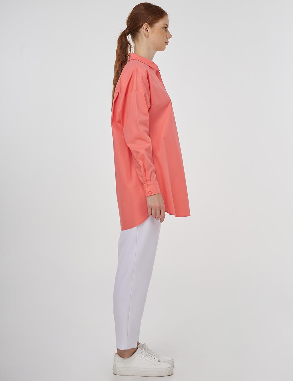 Relaxed Fit Cotton Tunic Shell Pink