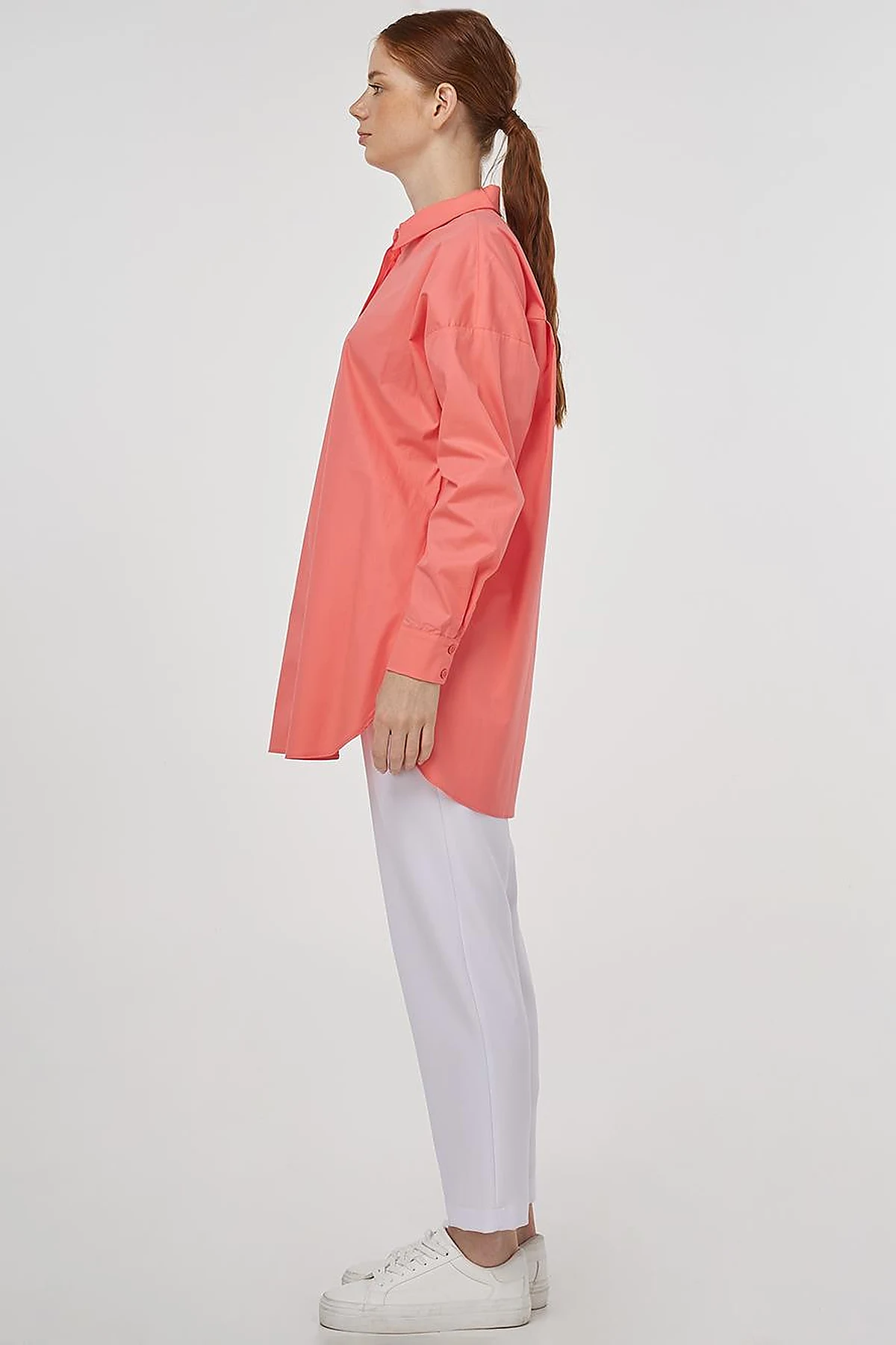 Relaxed Fit Cotton Tunic Shell Pink
