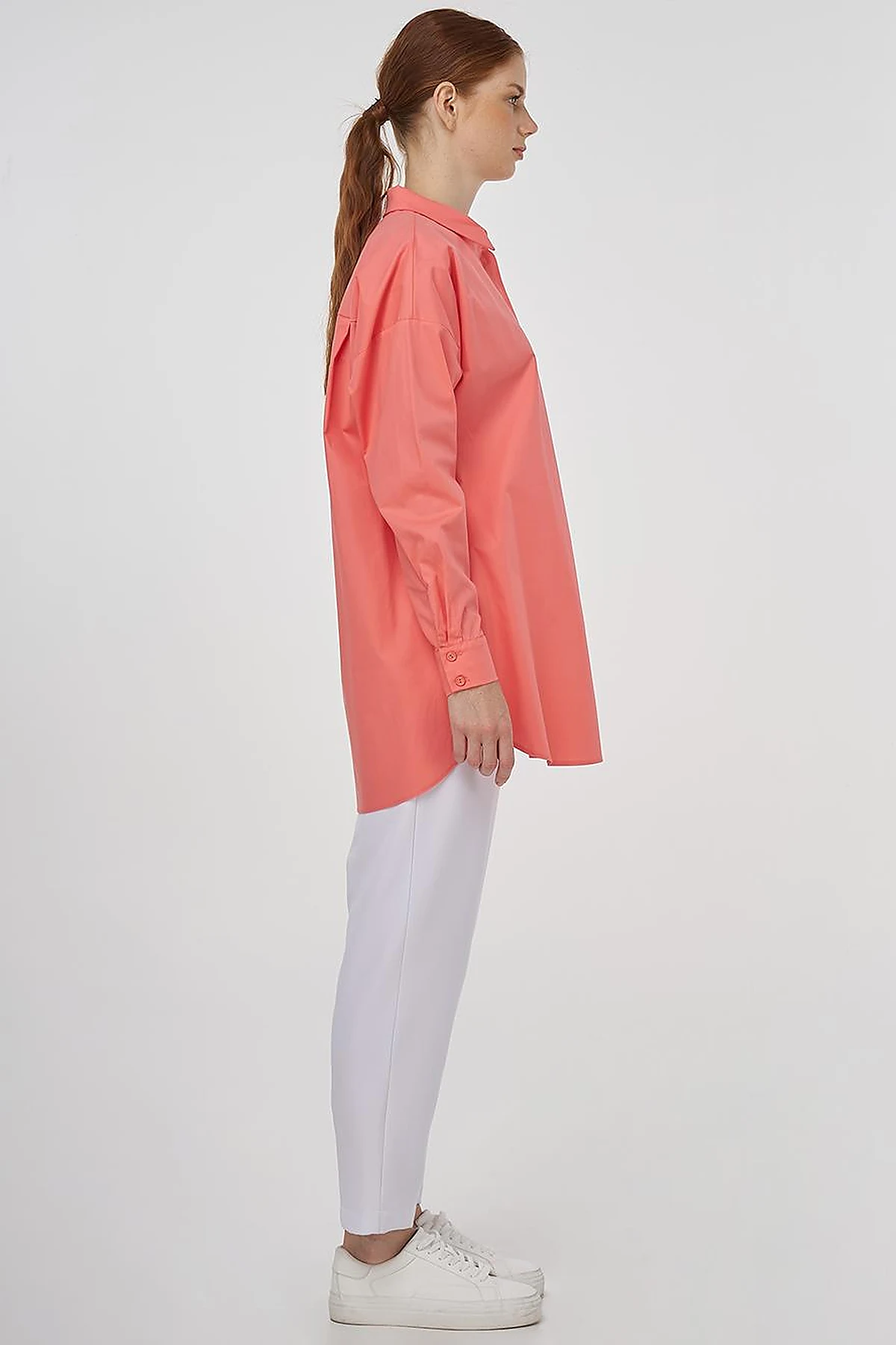 Relaxed Fit Cotton Tunic Shell Pink