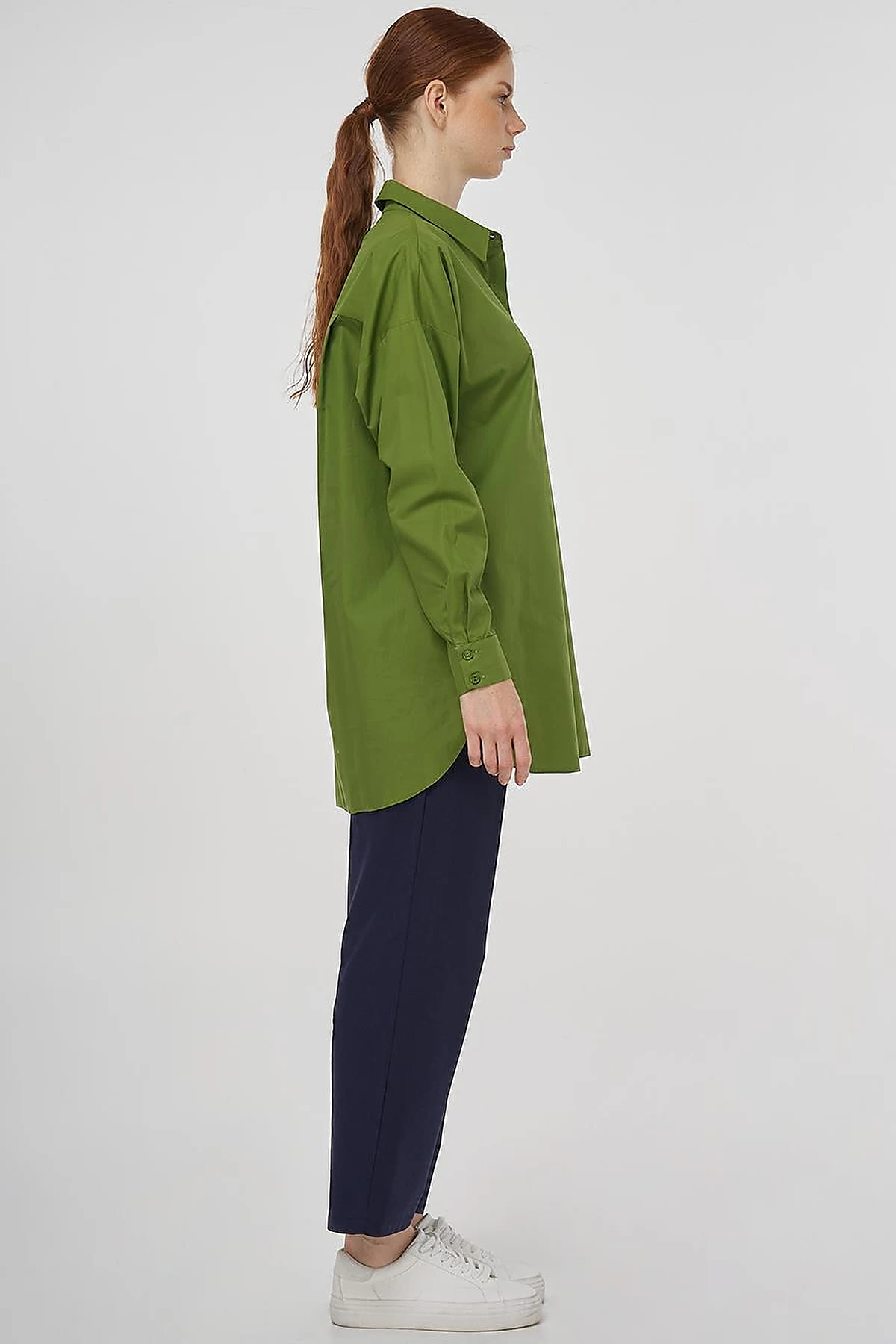 Relaxed Fit Cotton Tunic Green