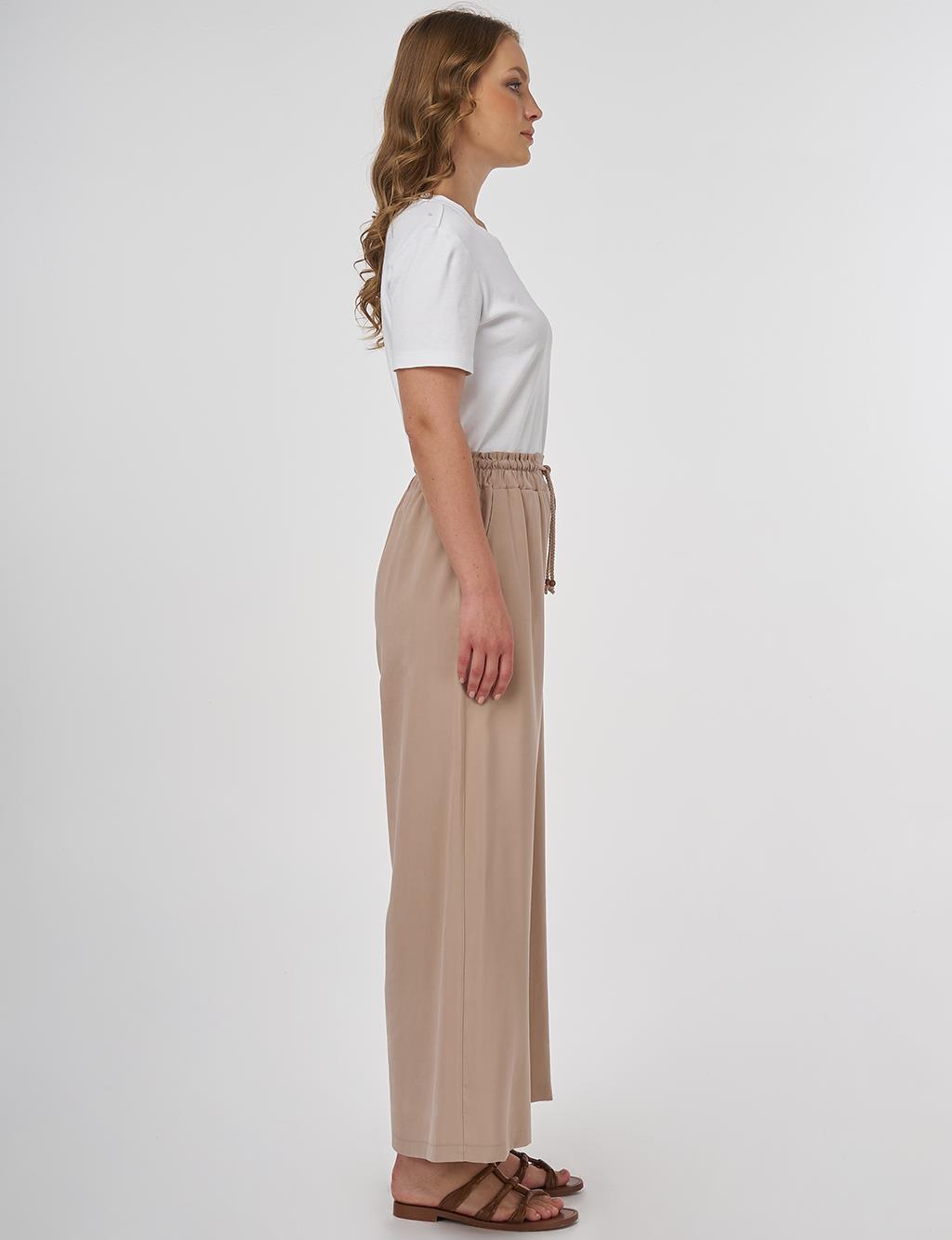 Wide-Leg Rayon Pants Mink 