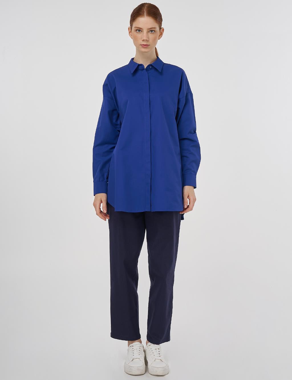 Relaxed Fit Cotton Tunic Indigo