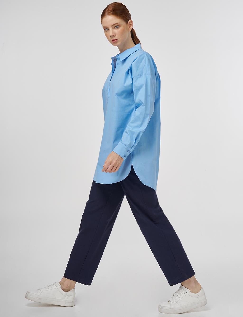 Relaxed Fit Cotton Tunic Dusty Grey