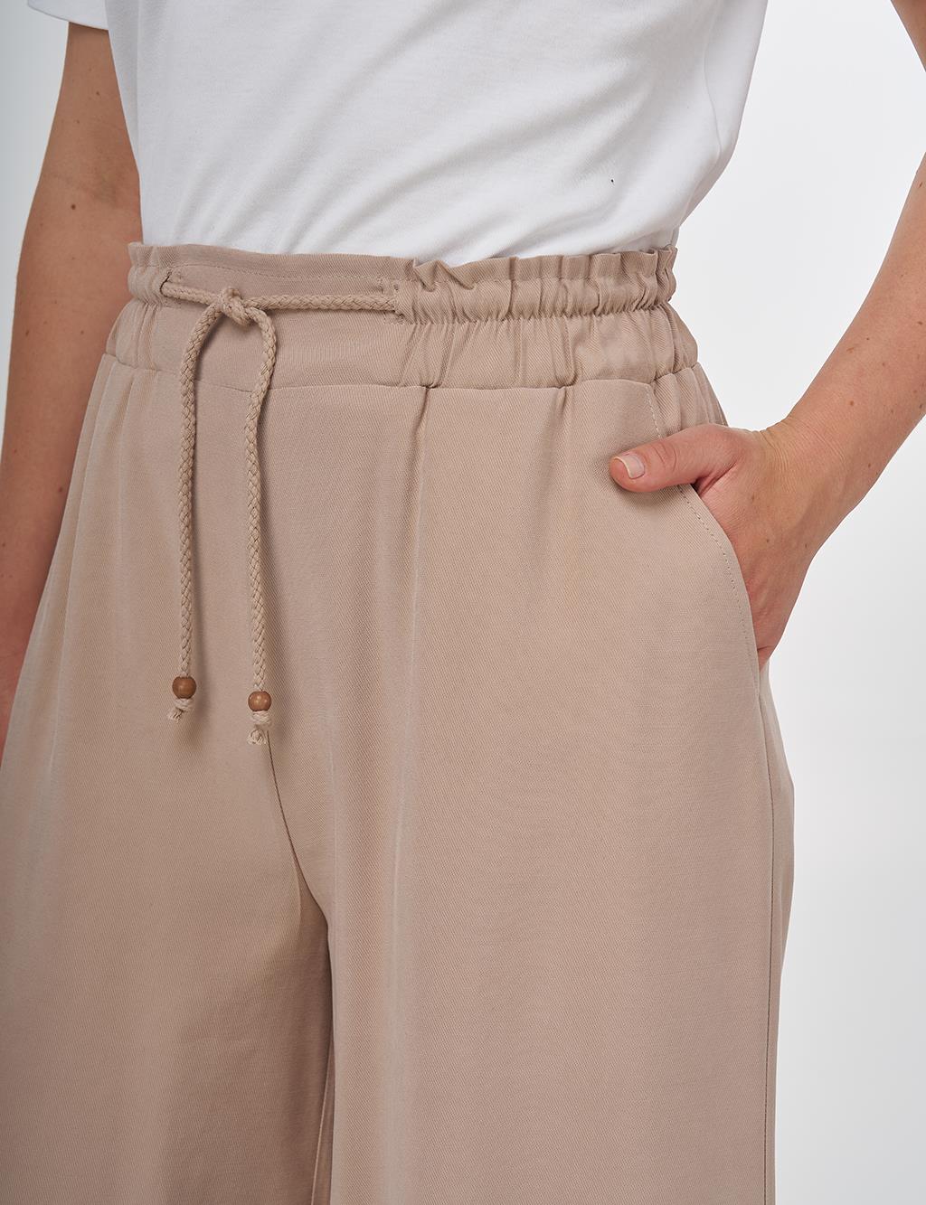 Wide-Leg Rayon Pants Mink 