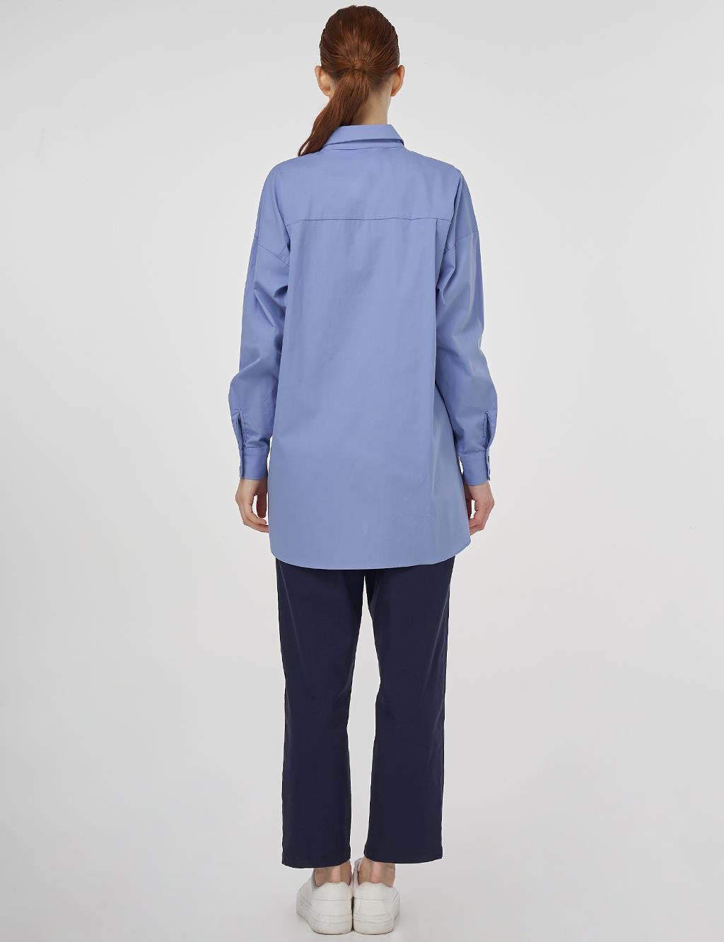 Relaxed Fit Cotton Tunic Air Force Blue 