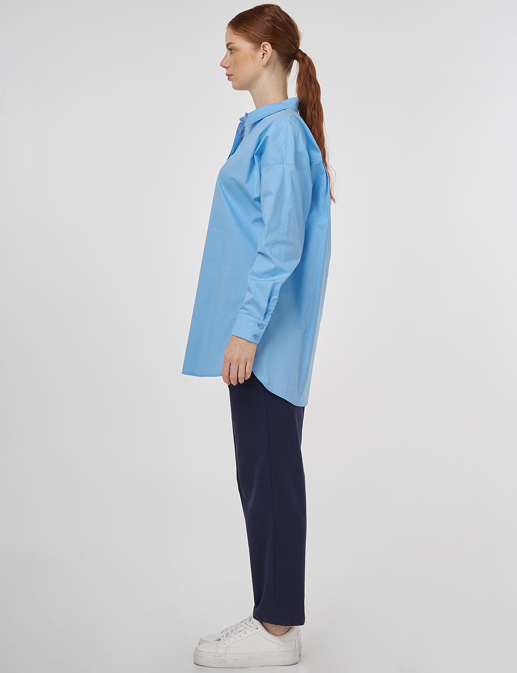 Relaxed Fit Cotton Tunic Dusty Grey