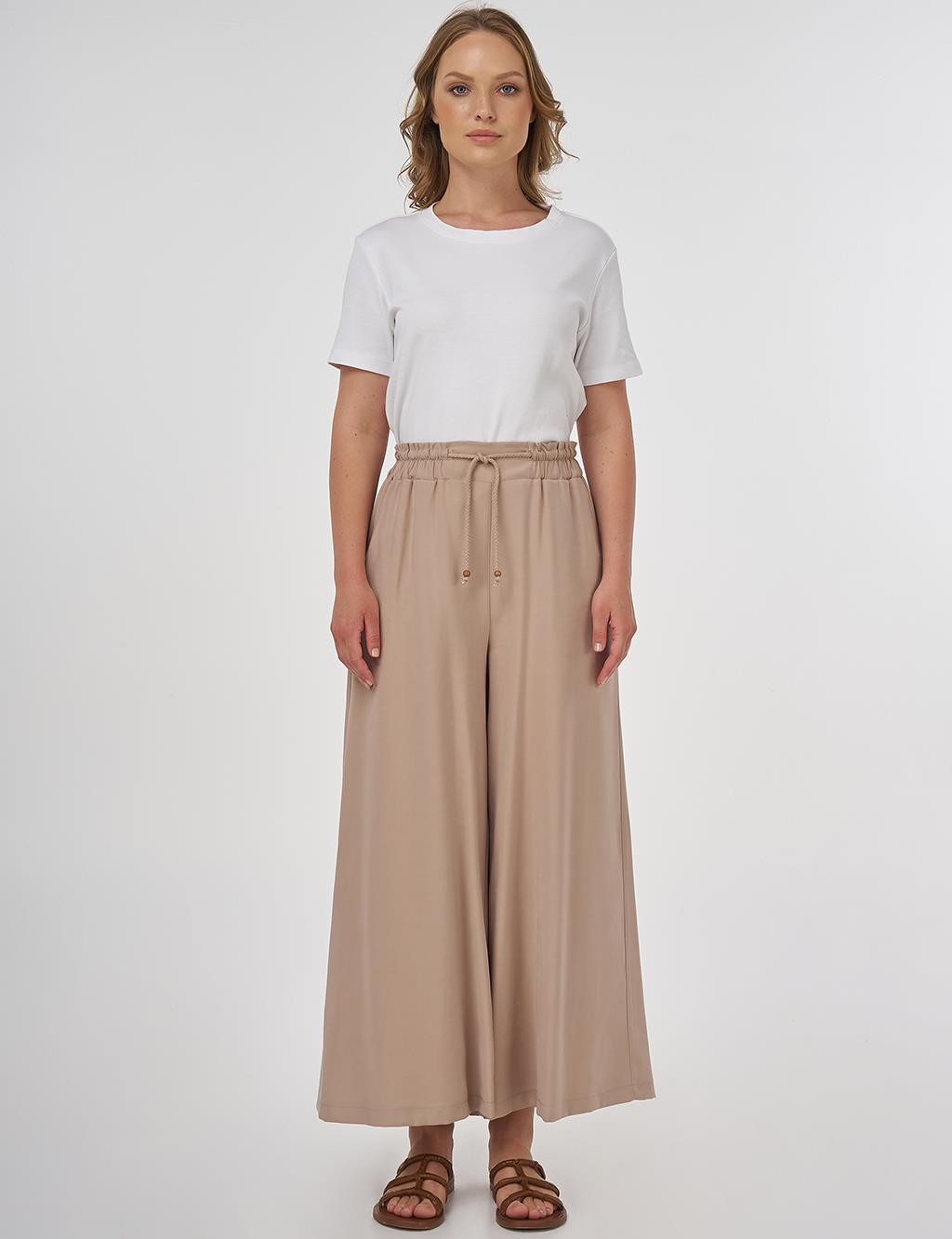 Wide-Leg Rayon Pants Mink 