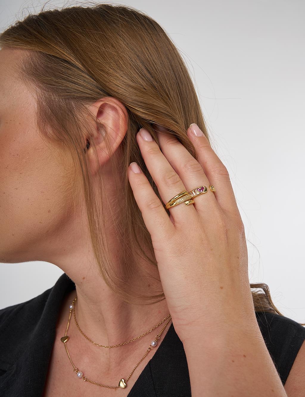 Double-Layered Look Ring – Gold