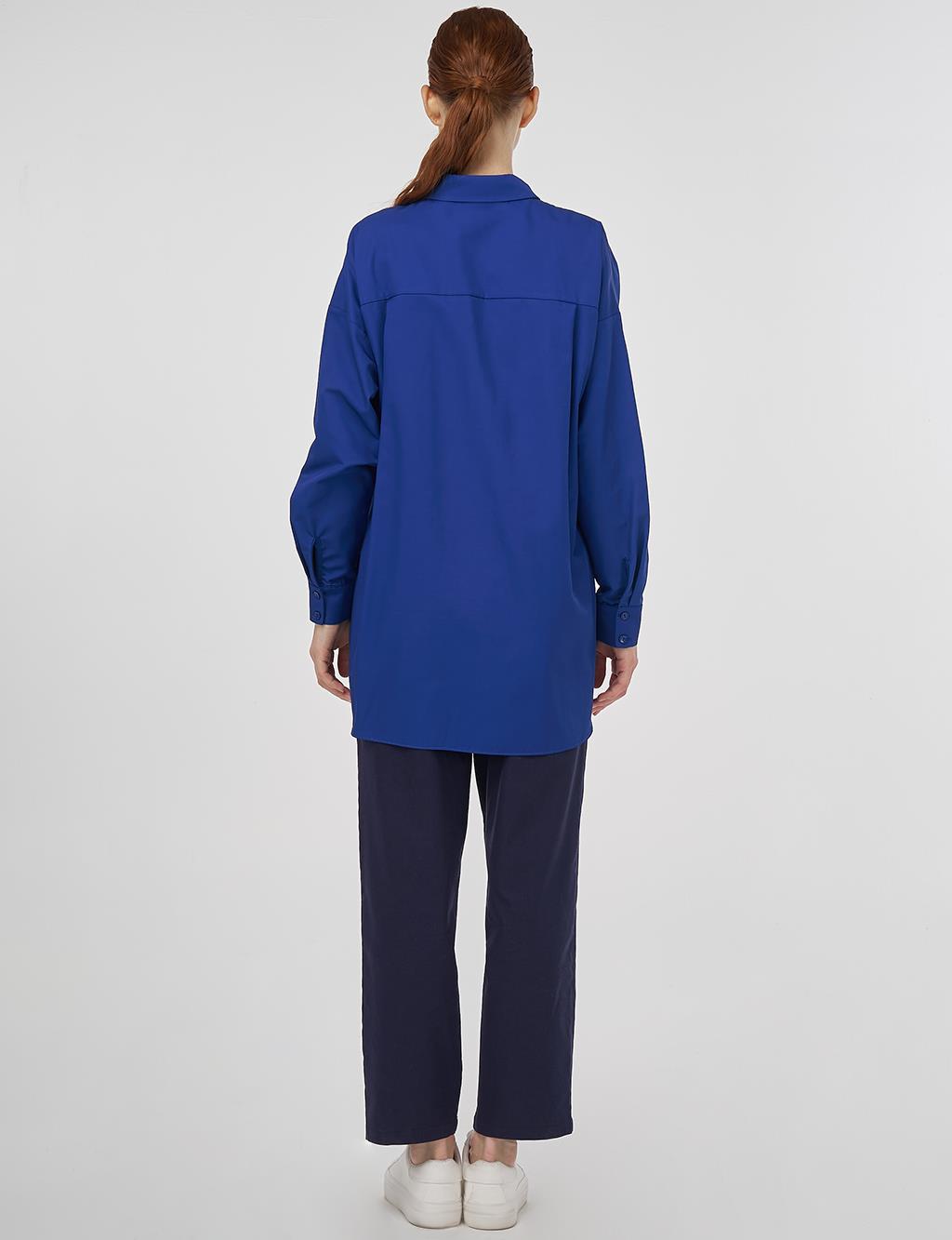 Relaxed Fit Cotton Tunic Indigo
