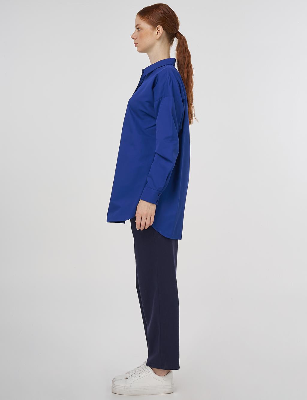 Relaxed Fit Cotton Tunic Indigo