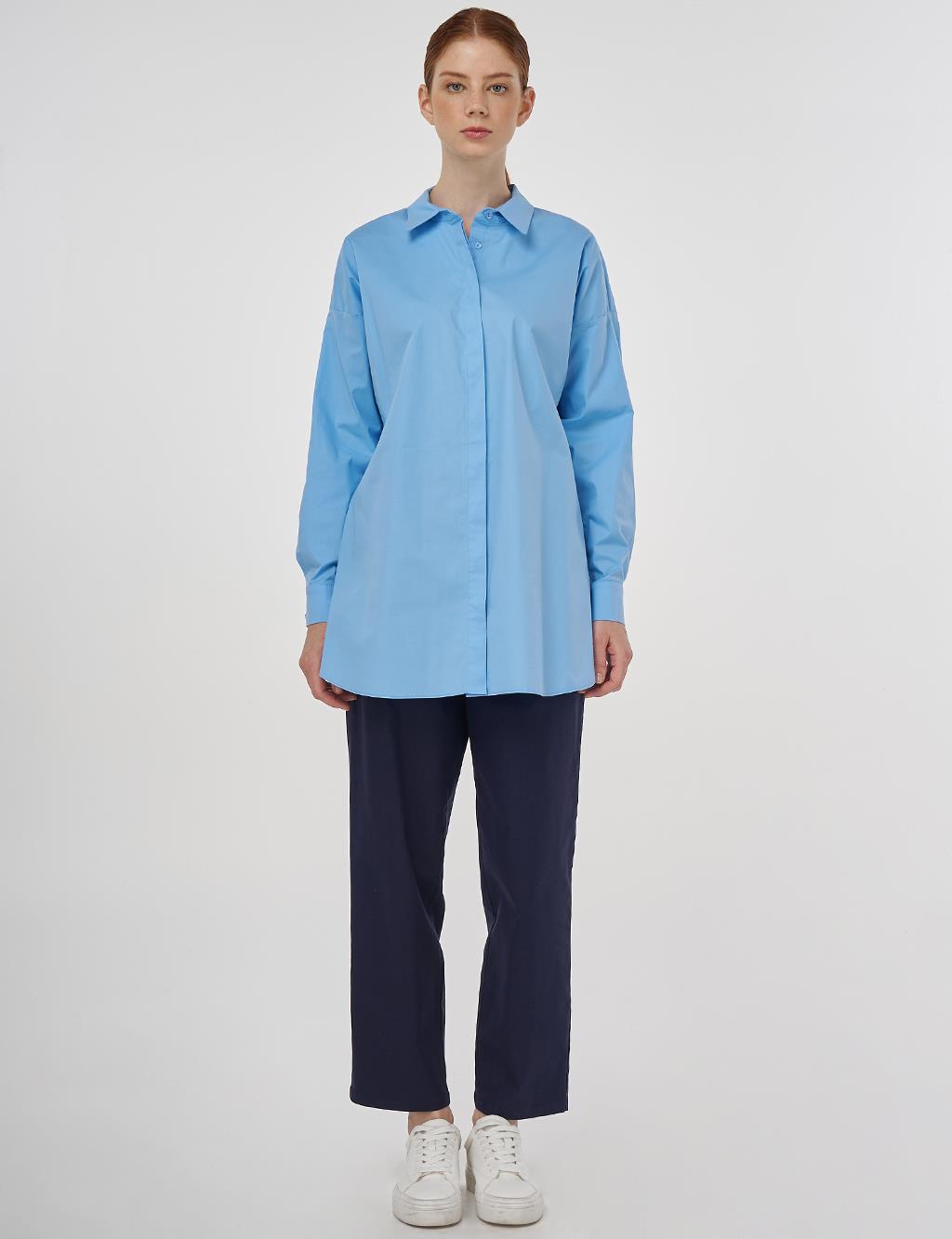 Relaxed Fit Cotton Tunic Dusty Grey