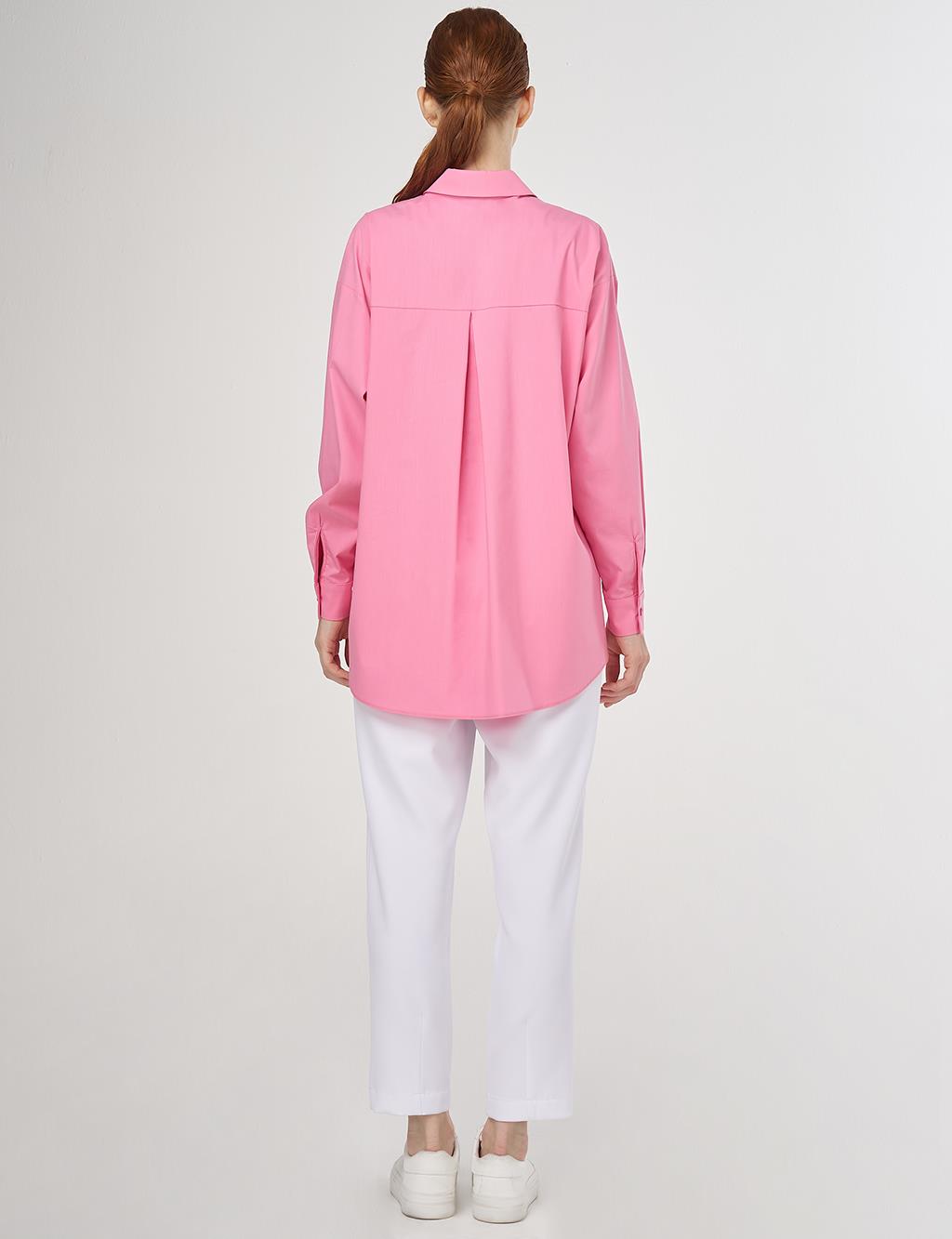 Buttoned Poplin Shirt Pink