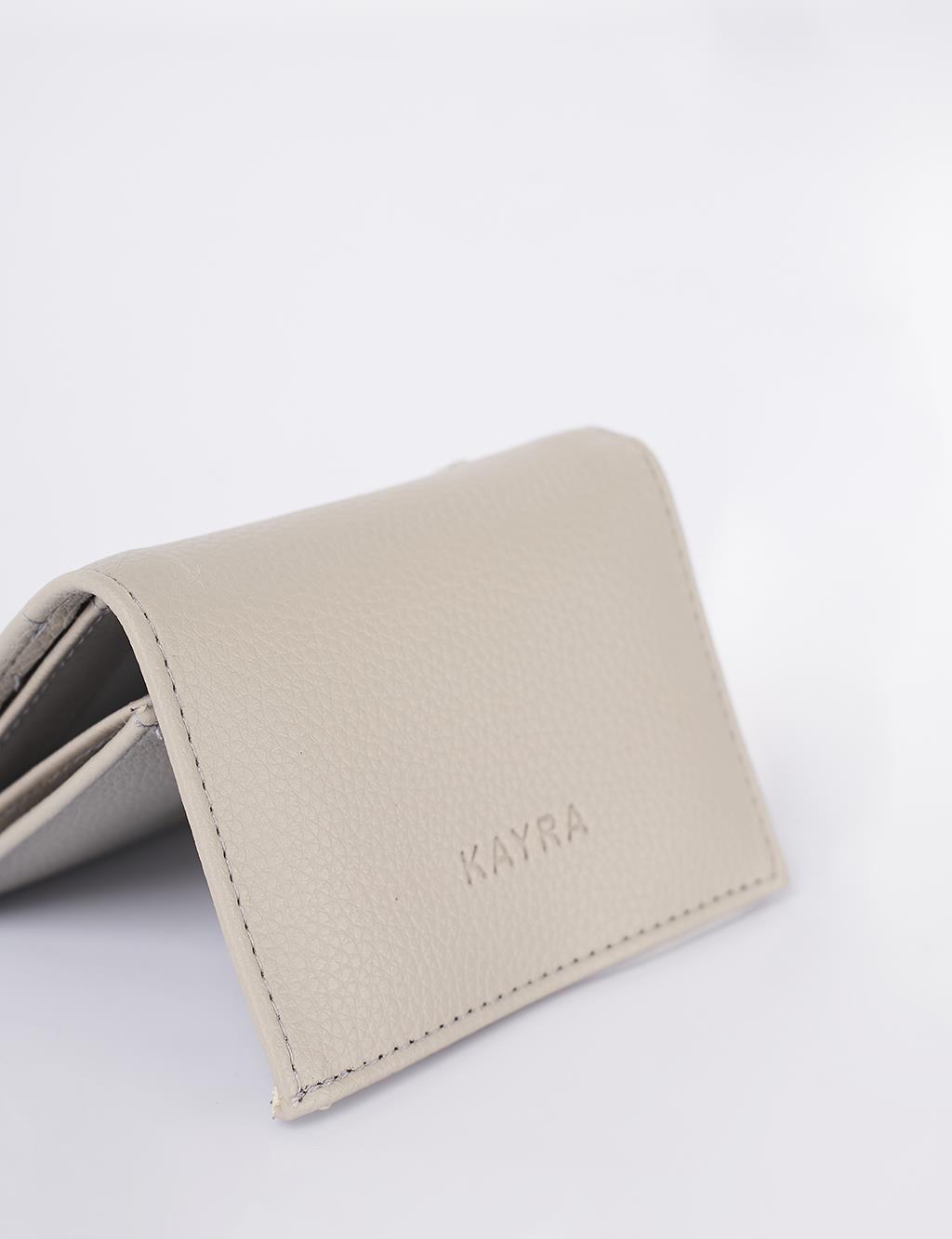 Logo-Embellished Faux Leather Wallet – Grey