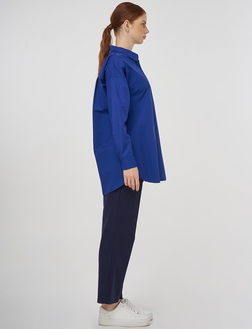 Relaxed Fit Cotton Tunic Indigo