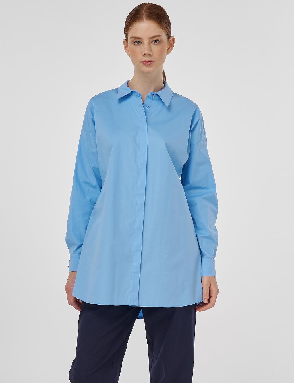 Relaxed Fit Cotton Tunic Dusty Grey