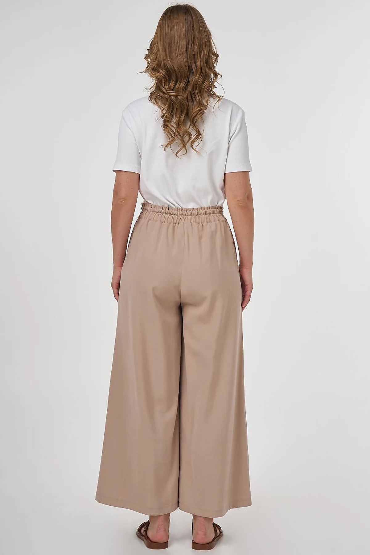 Wide-Leg Rayon Pants Mink 