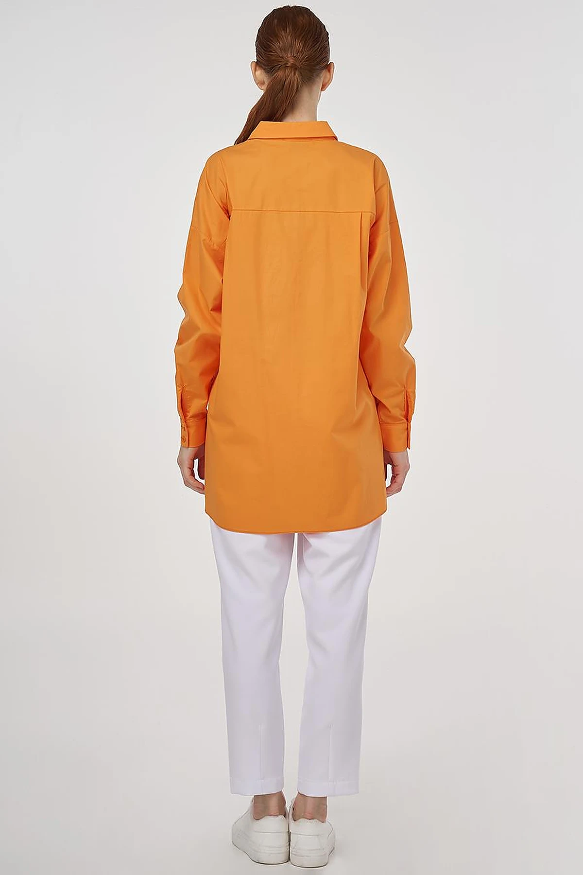 Relaxed Fit Cotton Tunic Light Orange 