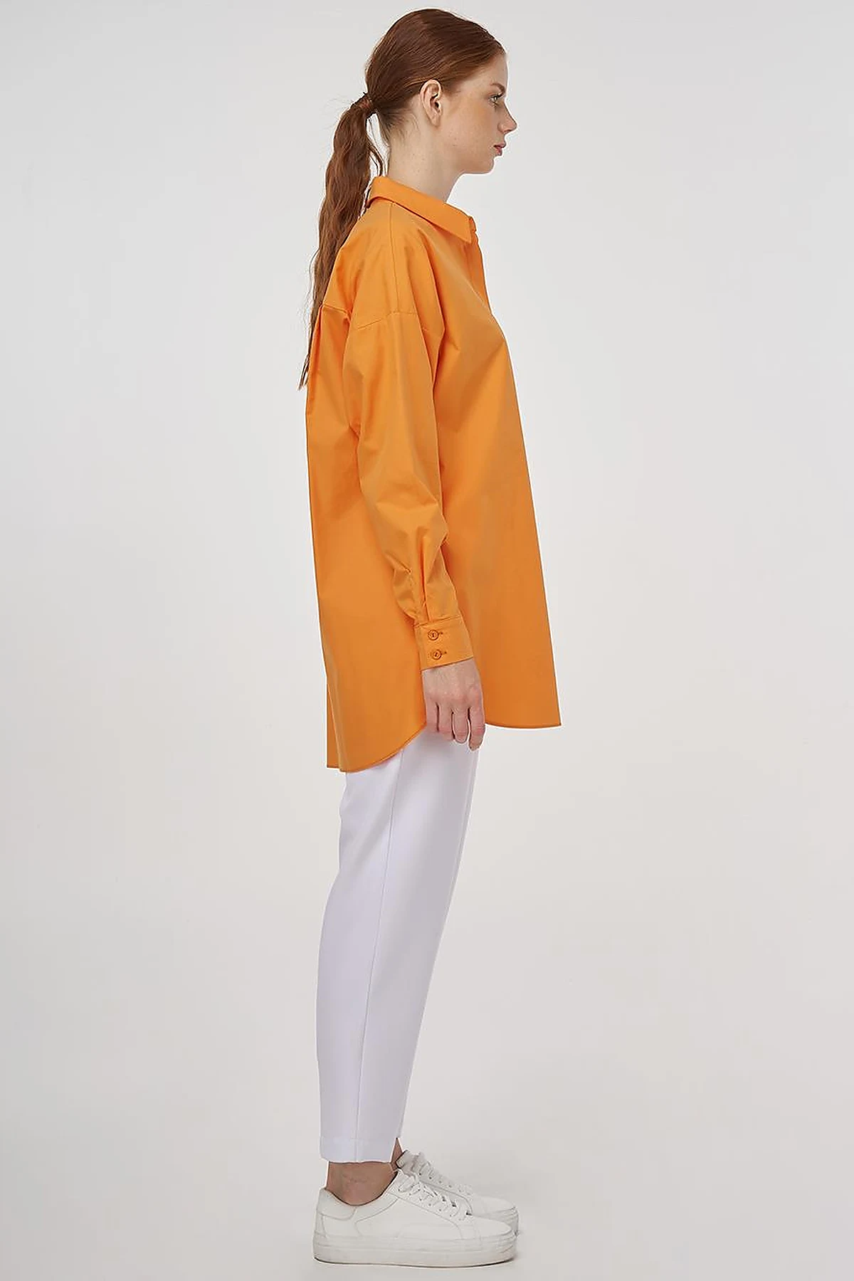 Relaxed Fit Cotton Tunic Light Orange 