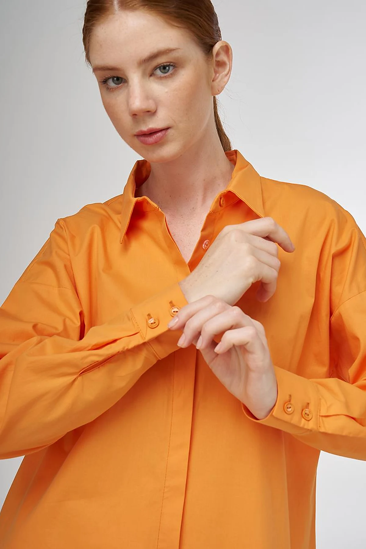 Relaxed Fit Cotton Tunic Light Orange 