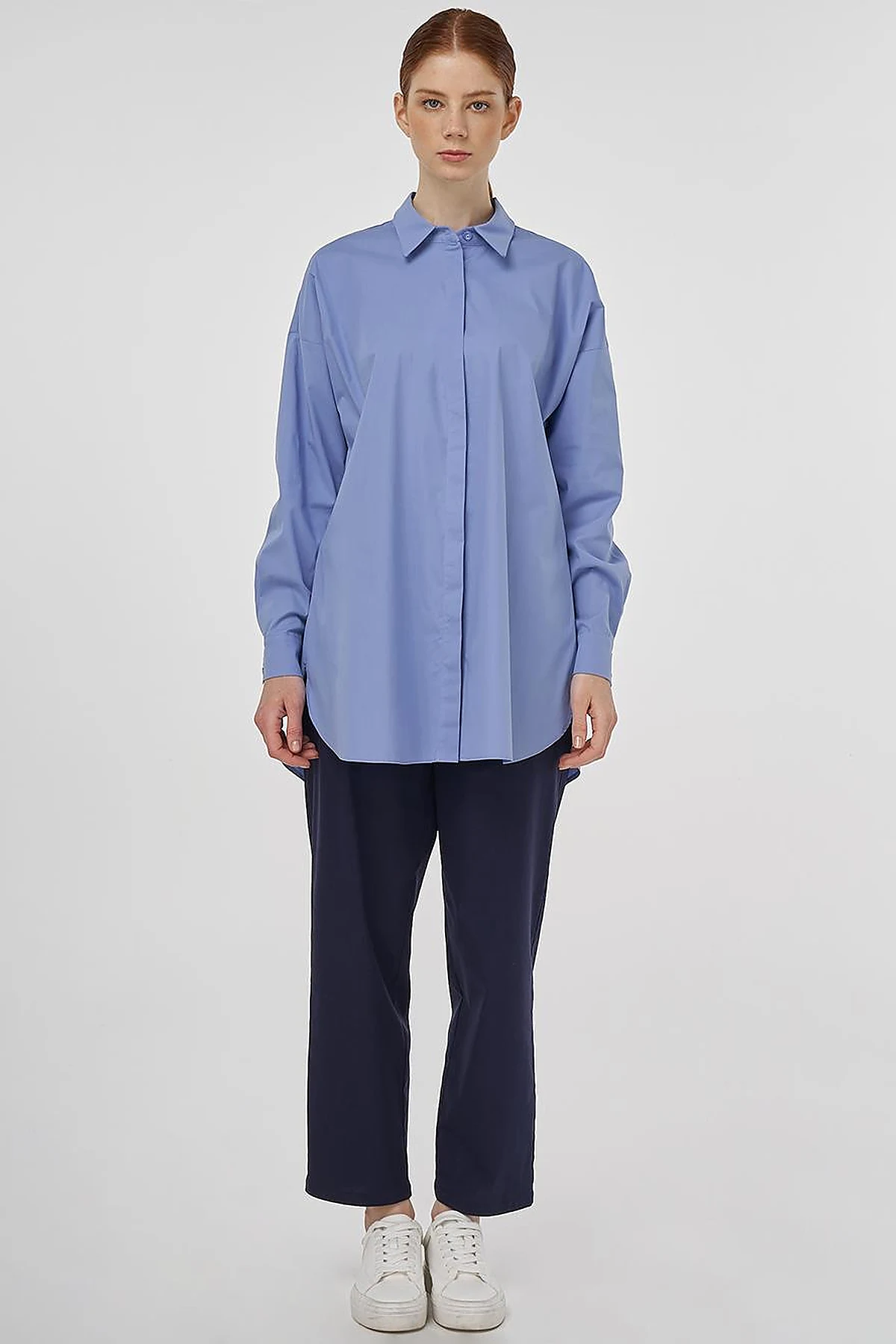 Relaxed Fit Cotton Tunic Air Force Blue 