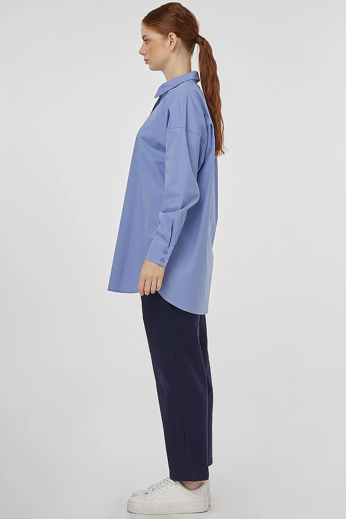 Relaxed Fit Cotton Tunic Air Force Blue 
