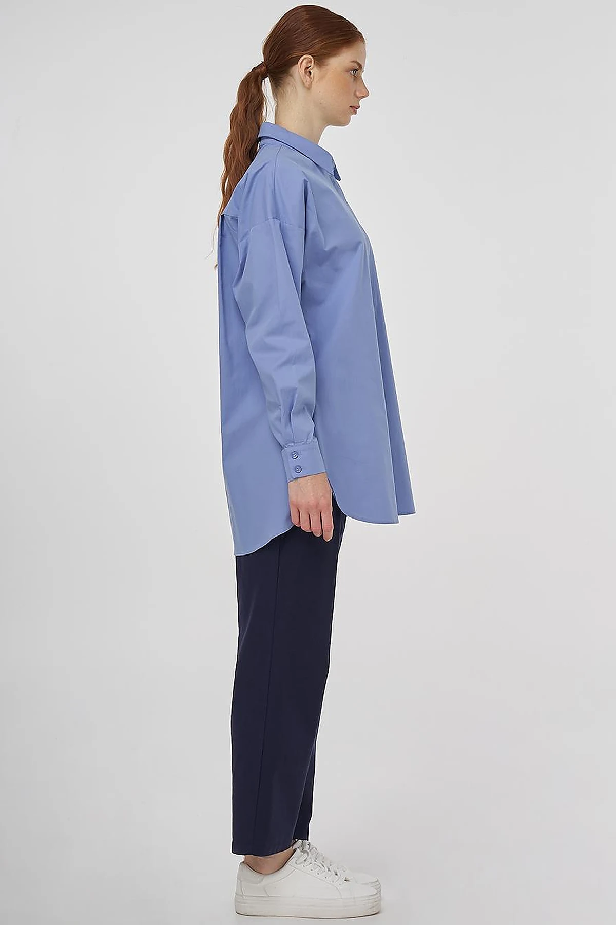 Relaxed Fit Cotton Tunic Air Force Blue 