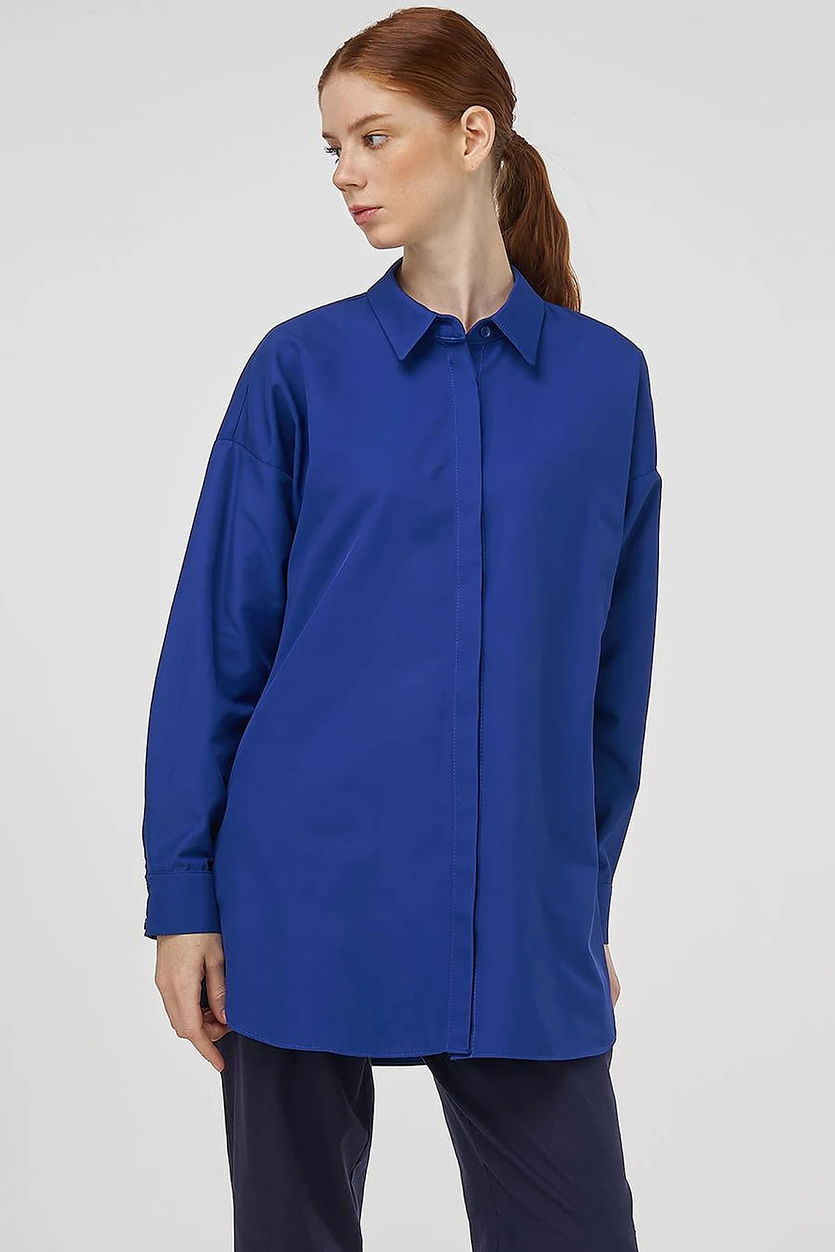 Relaxed Fit Cotton Tunic Indigo