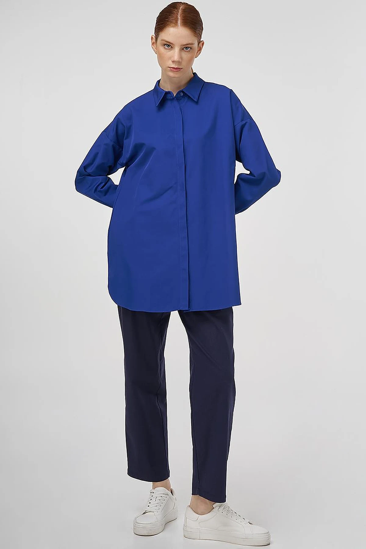 Relaxed Fit Cotton Tunic Indigo