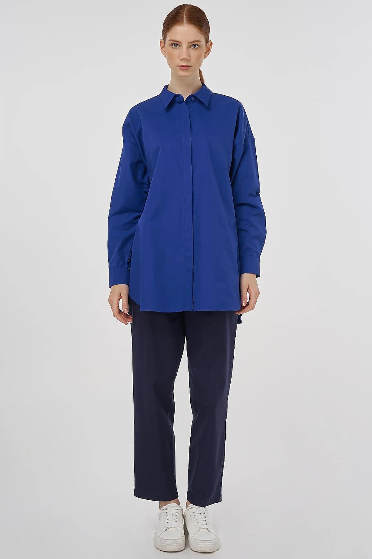 Relaxed Fit Cotton Tunic Indigo