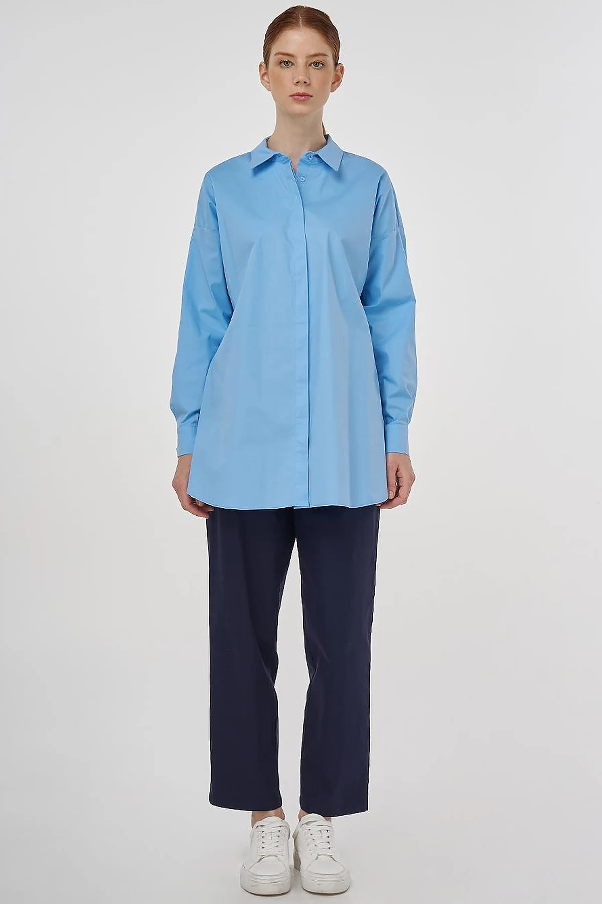 Relaxed Fit Cotton Tunic Dusty Grey
