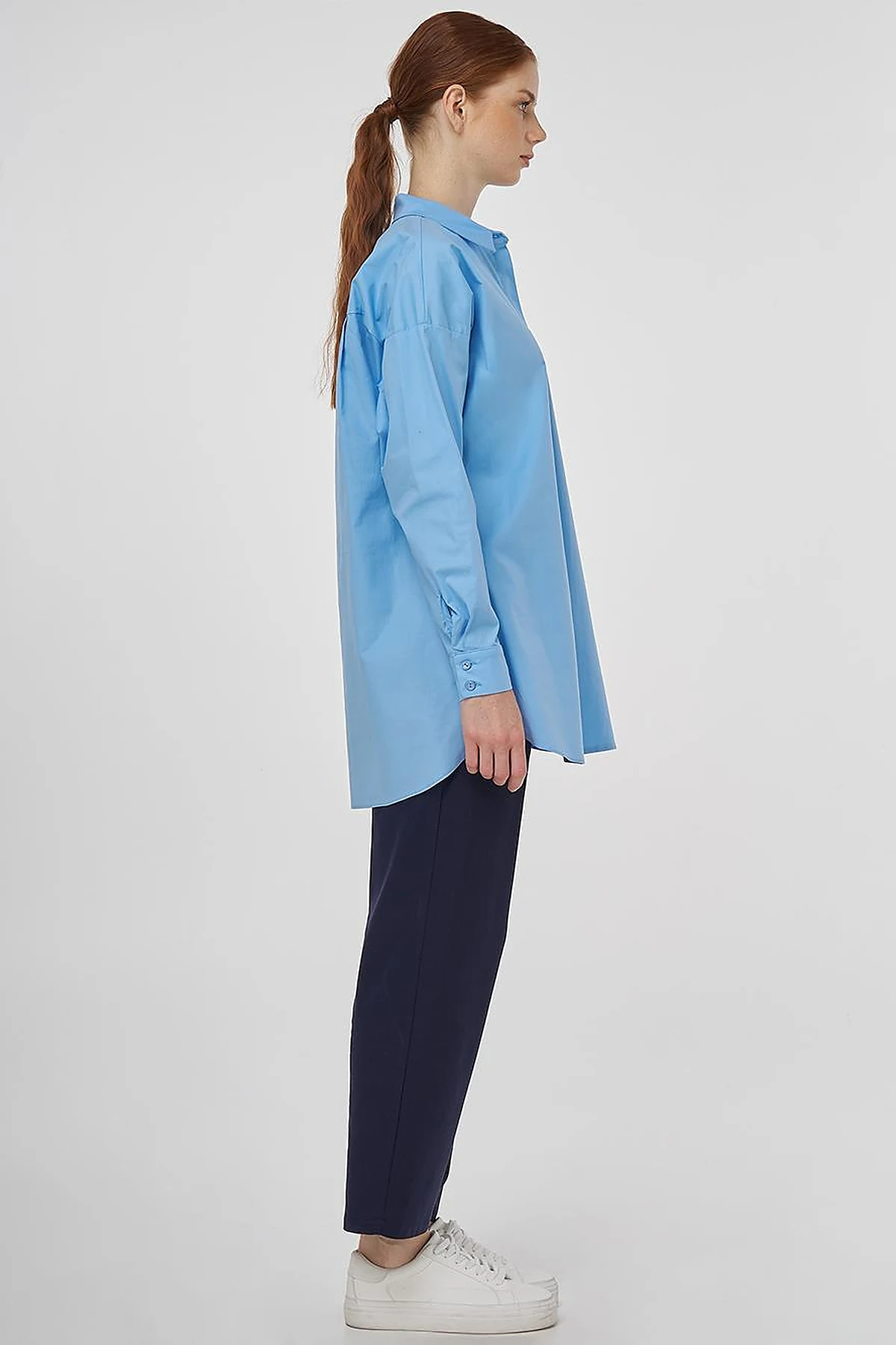 Relaxed Fit Cotton Tunic Dusty Grey