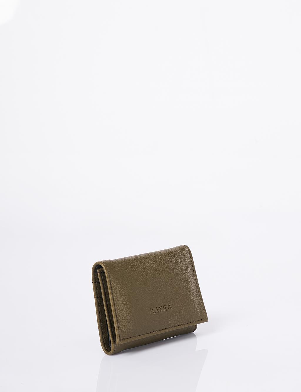 Logo-Embellished Faux Leather Wallet – Khaki
